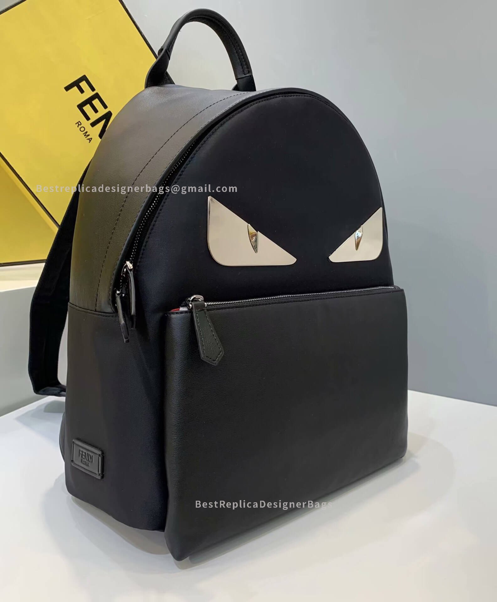 Fendi Black Nylon And Leather Backpack 2318